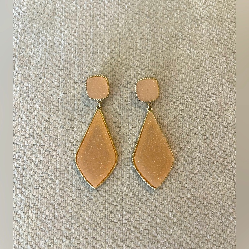Sugarfix Gold / Light Pink Sparkle Drop Earrings